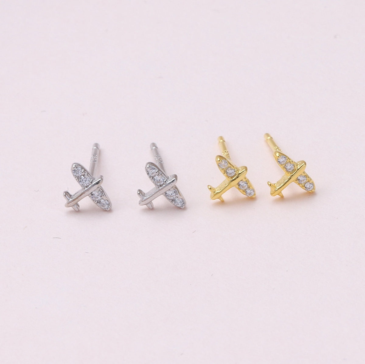 Sterling Silver Tiny Little Aeroplane Earrings – NuNu Jewellery