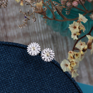 Daisy Flower Earring Studs - sterling silver-NuNu jewellery