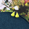 Enamel Pear Stud Earrings - sterling silver-NuNu jewellery