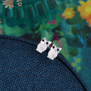 Owl Stud Earrings - sterling silver-NuNu jewellery