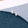 Tiny Crystal Rabbit Stud Earrings - sterling silver-NuNu jewellery