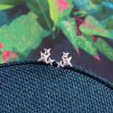 Three Star Stud Earrings - sterling silver-NuNu jewellery