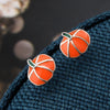 Sterling Silver Pumpkin Earring Studs - sterling silver-NuNu jewellery