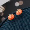 Sterling Silver Pumpkin Earring Studs - sterling silver-NuNu jewellery