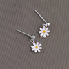 Sterling Silver Happiness Daisy Flower Earrings - sterling silver-NuNu jewellery